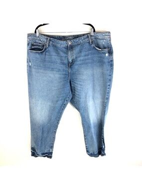 Universal Thread Womens Jeans Ankle Crop Raw Hem Stretch Medium Wash Size 26WR